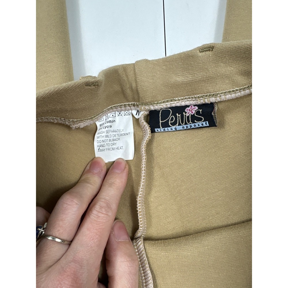 Perris Riding Apparel Tan Equestrian Breeches Womens Medium Knee Patch Pants - Picture 3 of 13